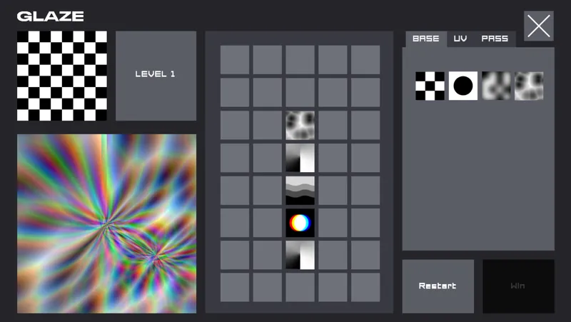 Advanced settings panel for fine-tuning shader combinations