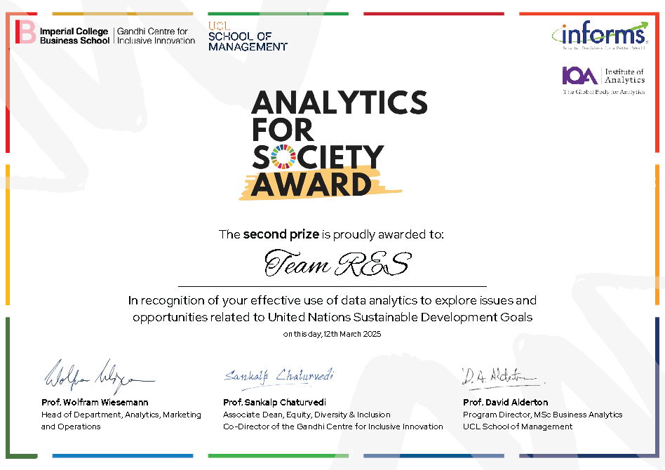 Analytics For Society Award 2024