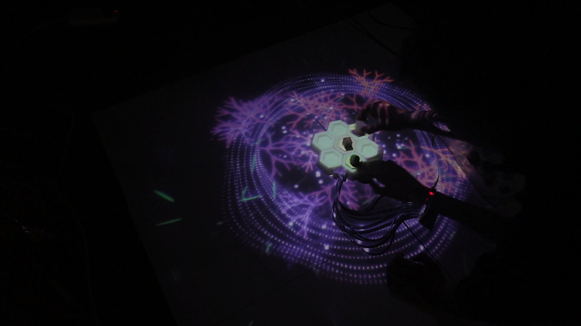 Final installation with integrated tactile and visual components